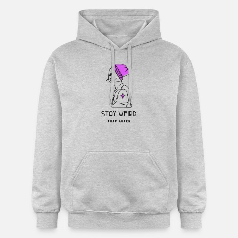 Restez bizarre Restez étranger - Sweat à capuche Softstyle® Gildan Unisexe - gris clair chiné