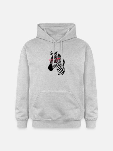 Zebra mit Brille - Gildan Unisex Softstyle® Midweight Hoodie - Hellgrau meliert