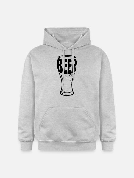 Beer - Funny Beer Logo Tshirt - Gildan Unisex Softstyle® Midweight Hoodie - light heather grey