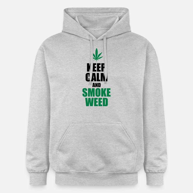 Keep Calm and Smoke Weed - Sweat à capuche Softstyle® Gildan Unisexe - gris clair chiné