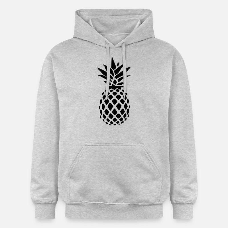 Ananas noir silhouette - Sweat à capuche Softstyle® Gildan Unisexe - gris clair chiné