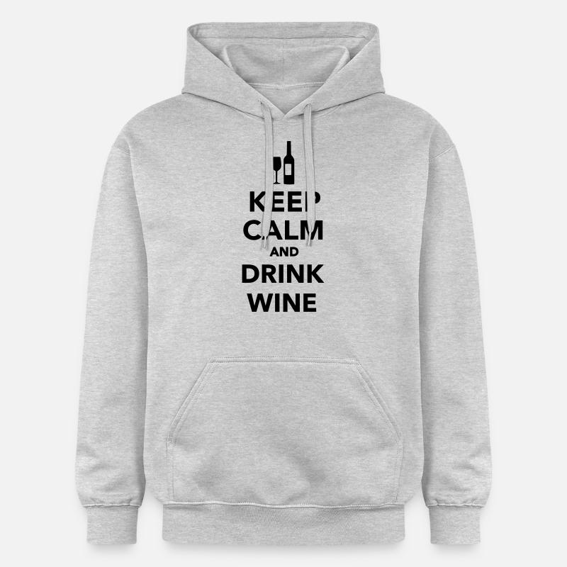 Keep calm and drink Wine - Sweat à capuche Softstyle® Gildan Unisexe - gris clair chiné