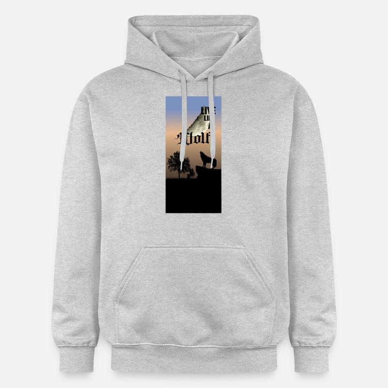Vivez comme un loup - Sweat à capuche Softstyle® Gildan Unisexe - gris clair chiné