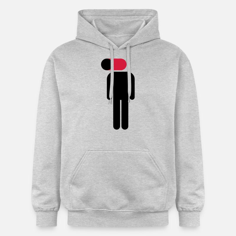 Mobile sur, cerveau désactivé - Sweat à capuche Softstyle® Gildan Unisexe - gris clair chiné