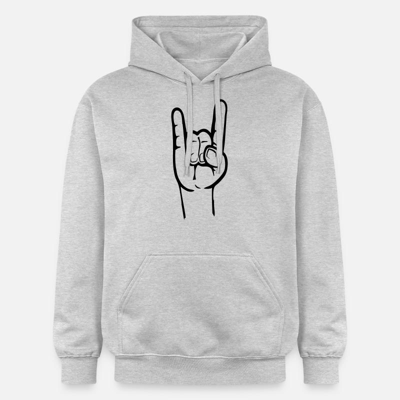 de Mano cornuta - Gildan Unisex Softstyle® Midweight Hoodie - Hellgrau meliert