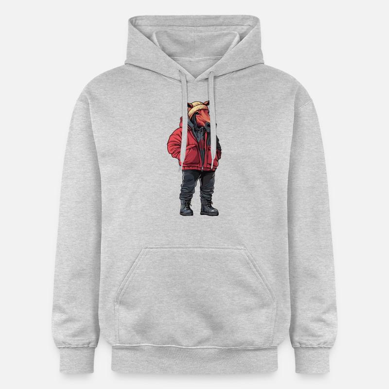 Mode d’hiver du cheval - Sweat à capuche Softstyle® Gildan Unisexe - gris clair chiné