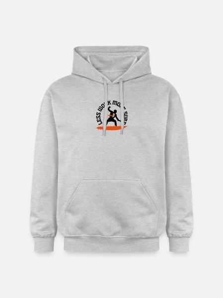 Moins de travail, surf plus ... - Sweat à capuche Softstyle® Gildan Unisexe - gris clair chiné