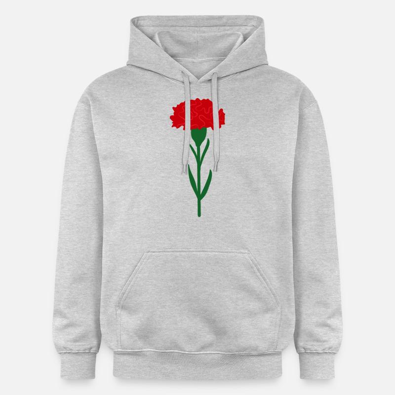 Fleur d’œillet rouge vif unique - Sweat à capuche Softstyle® Gildan Unisexe - gris clair chiné