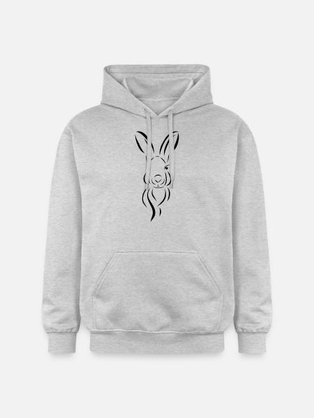 Bunny head Illustrartion Hare spoon - Gildan Unisex Softstyle® Midweight Hoodie - light heather grey