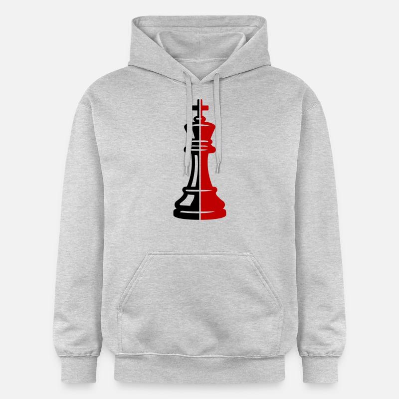 Pièce du roi des échecs - Sweat à capuche Softstyle® Gildan Unisexe - gris clair chiné