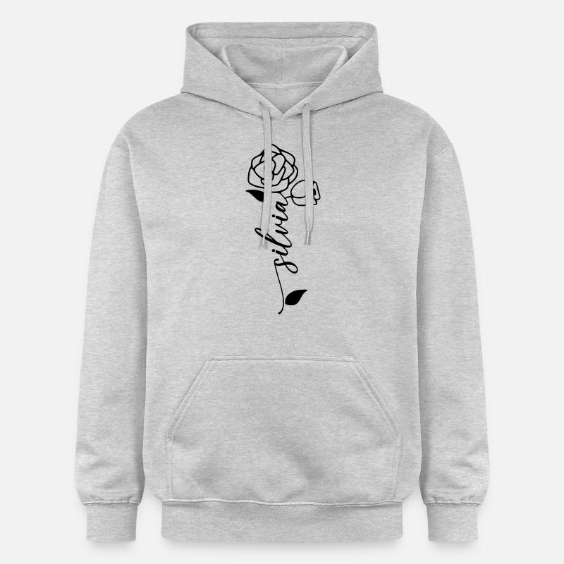 Silvia Nom Prénom Nom Fleur - Sweat à capuche Softstyle® Gildan Unisexe - gris clair chiné