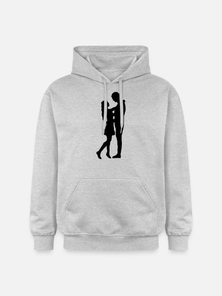 Liebe - Paar - Gildan Unisex Softstyle® Midweight Hoodie - Hellgrau meliert