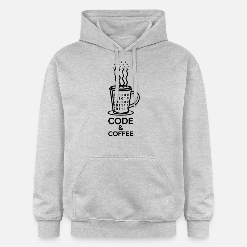 Code & Café – Duo Parfait - Sweat à capuche Softstyle® Gildan Unisexe - gris clair chiné