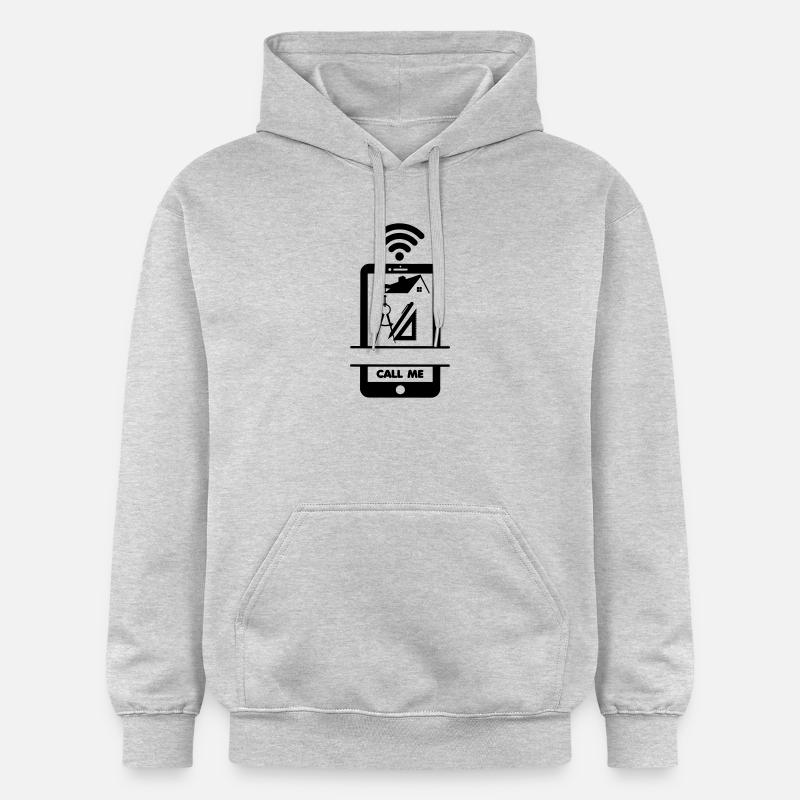 Construction drawing? Call me the architect! - Gildan Unisex Softstyle® Midweight Hoodie - light heather grey