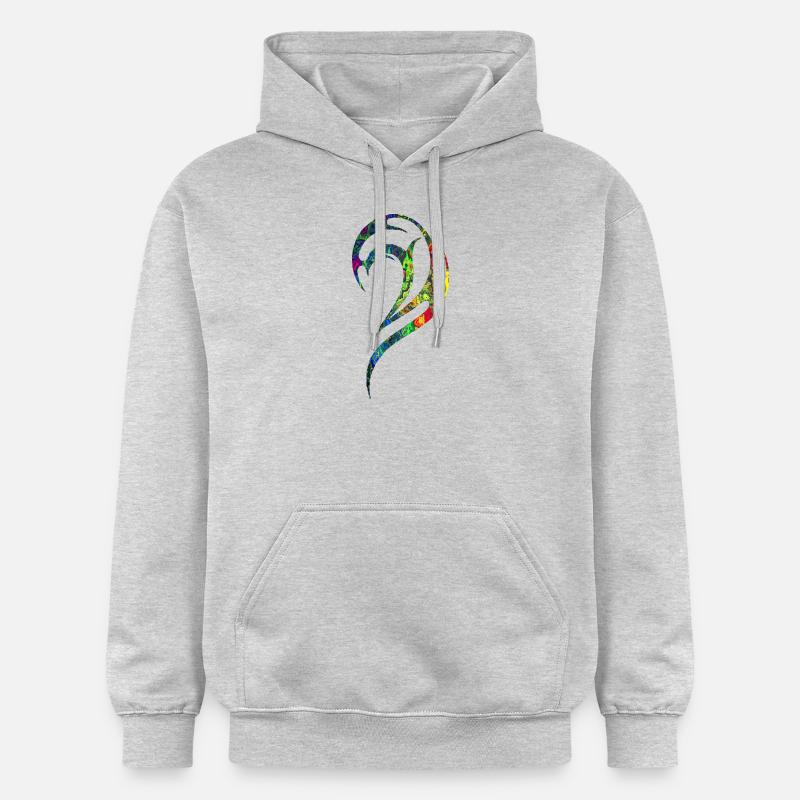 Tatouage gothique jaune vert marbré - Sweat à capuche Softstyle® Gildan Unisexe - gris clair chiné