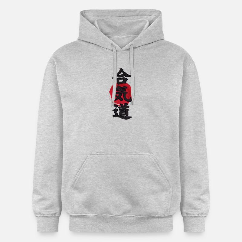 Idéogramme de l'Aïkido - Sweat à capuche Softstyle® Gildan Unisexe - gris clair chiné