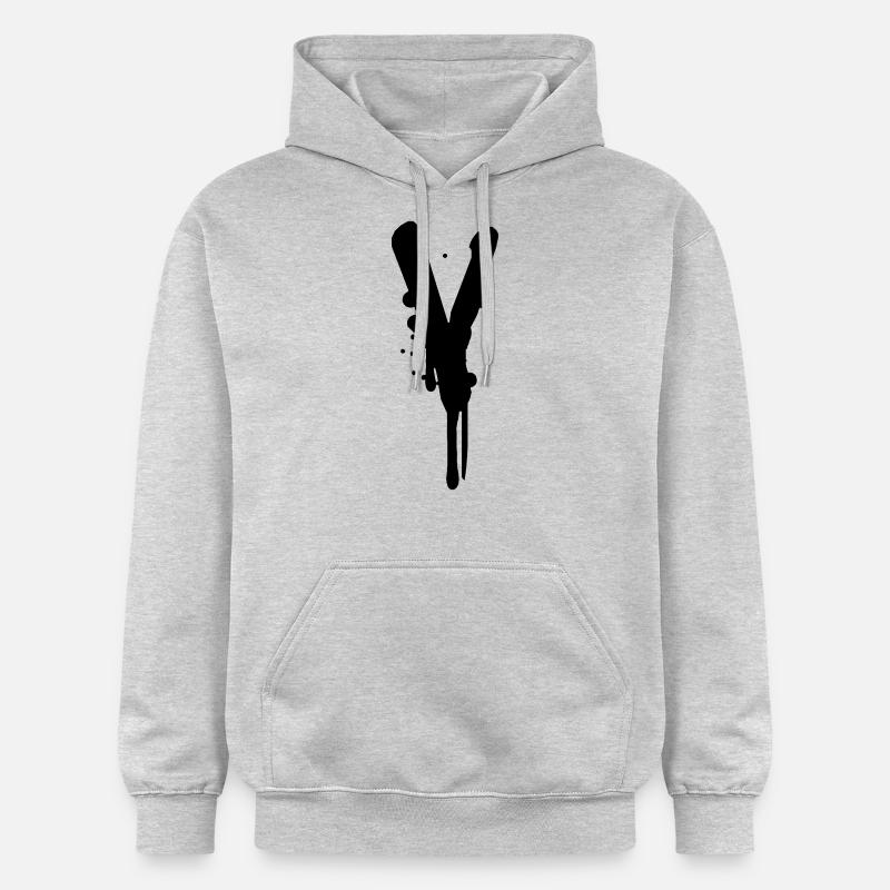 Graffiti V tombe Farbklex spray - Sweat à capuche Softstyle® Gildan Unisexe - gris clair chiné