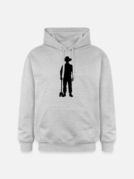 Farmer Silhouette - Gildan Unisex Softstyle® Midweight Hoodie - light heather grey