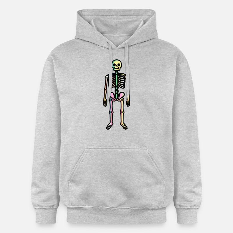 Squelette Bande Dessinée Halloween - Sweat à capuche Softstyle® Gildan Unisexe - gris clair chiné