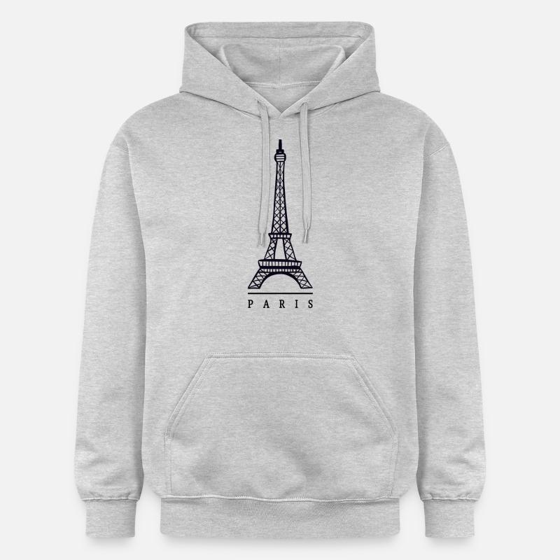 Tour Eiffel, Paris - Sweat à capuche Softstyle® Gildan Unisexe - gris clair chiné