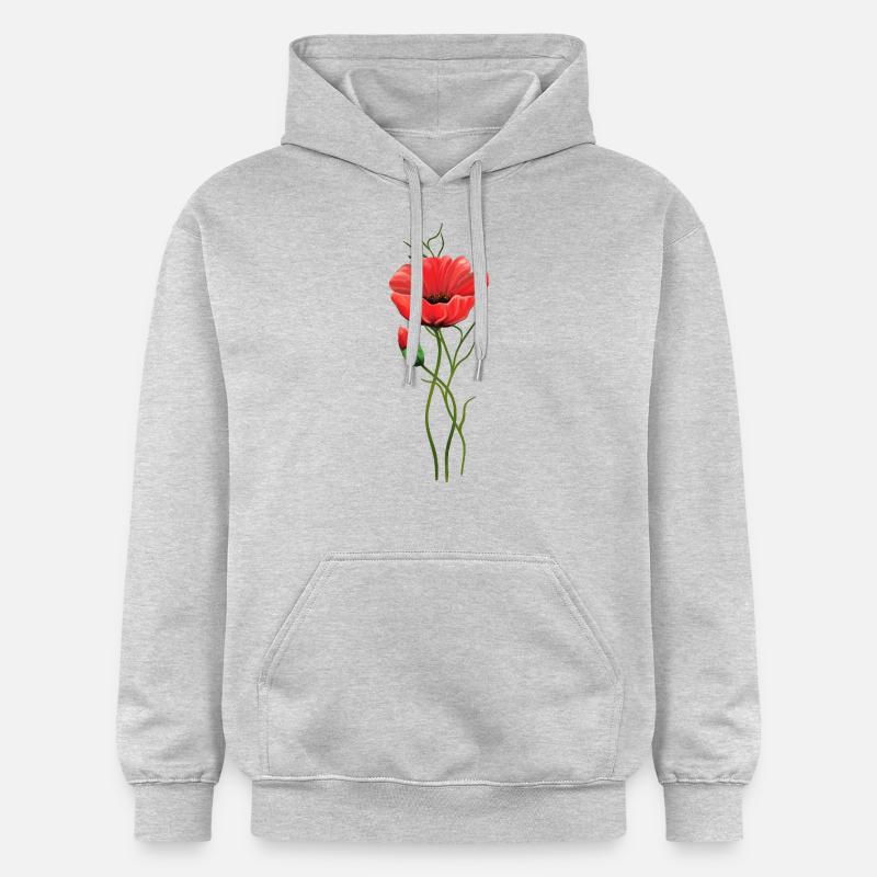 Fleur - Sweat à capuche Softstyle® Gildan Unisexe - gris clair chiné