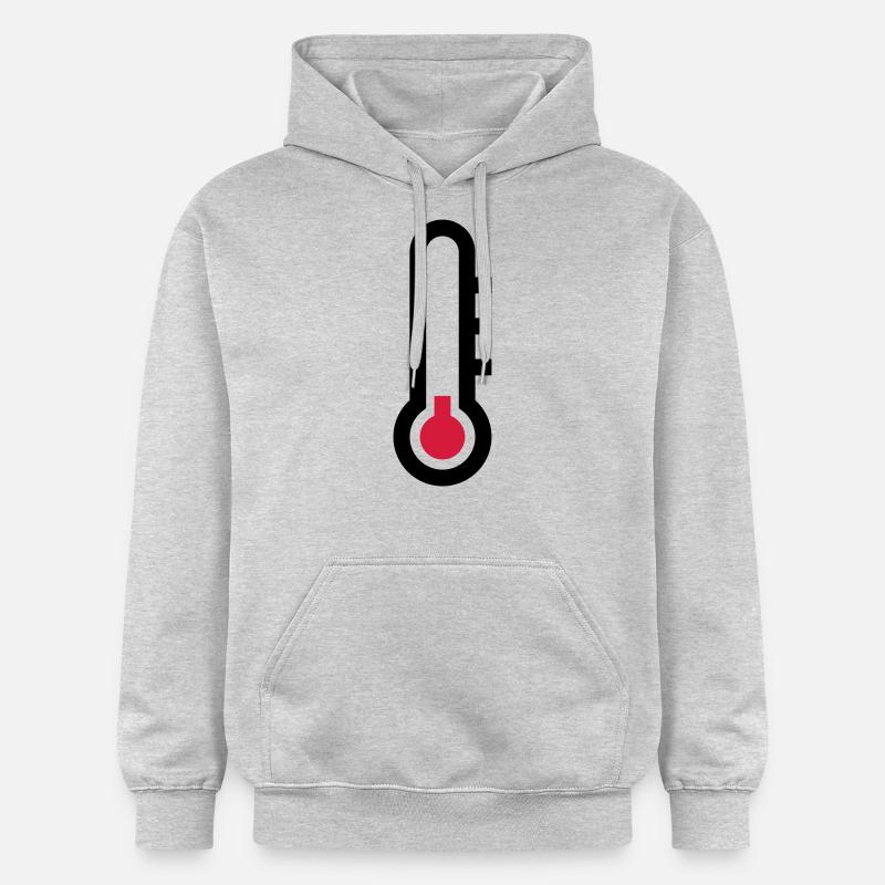 Icône d'icône de température du thermostat - Sweat à capuche Softstyle® Gildan Unisexe - gris clair chiné