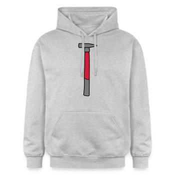hämmern hammer nageln hauen klopfen festnageln näg - Gildan Unisex Softstyle® Midweight Hoodie - Hellgrau meliert - Vorne - Liana (172cm) & Jaron (178cm)