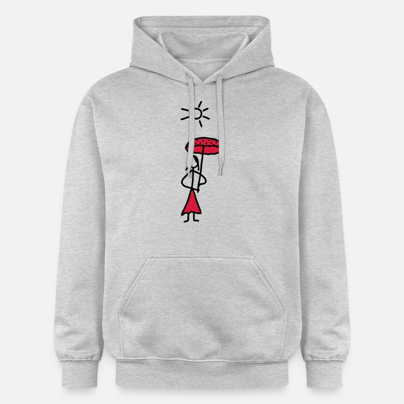 Lady mit Sonnenschirm - V2 - Gildan Unisex Softstyle® Midweight Hoodie - Hellgrau meliert