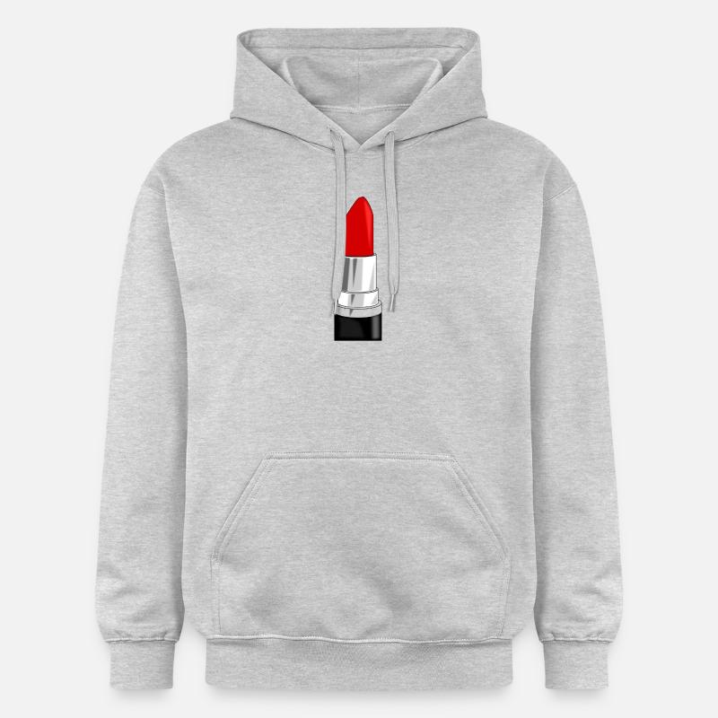 lipstick - Lippenstift rot - Gildan Unisex Softstyle® Midweight Hoodie - Hellgrau meliert