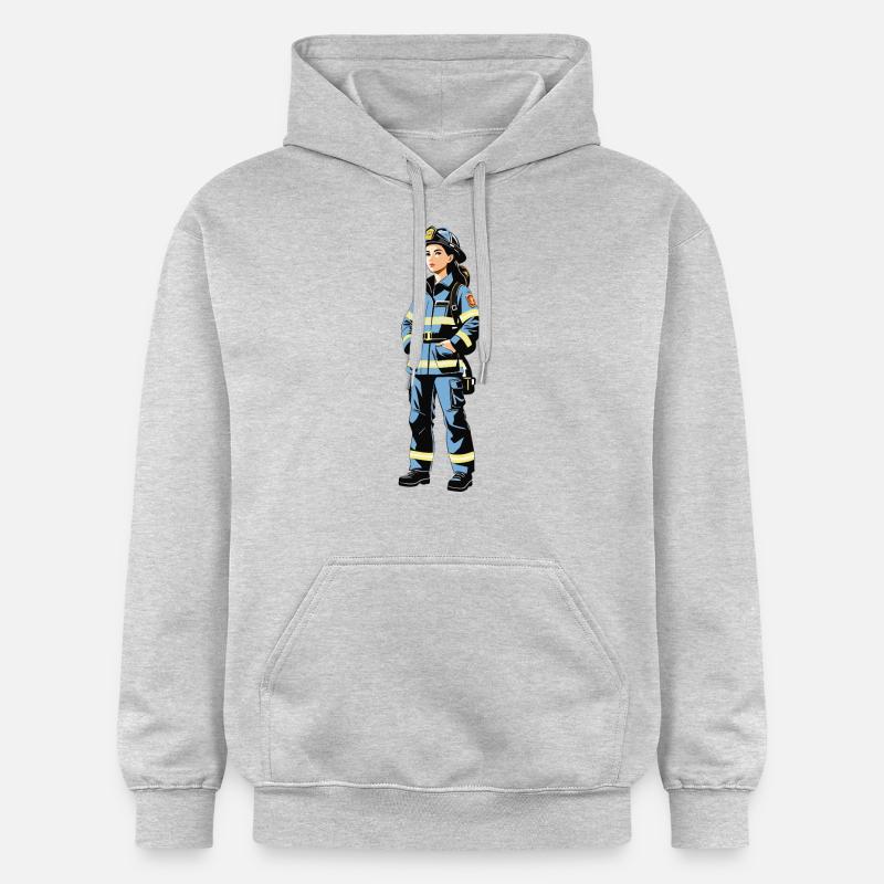 Pompier - Métier Design Sticker - Sweat à capuche Softstyle® Gildan Unisexe - gris clair chiné