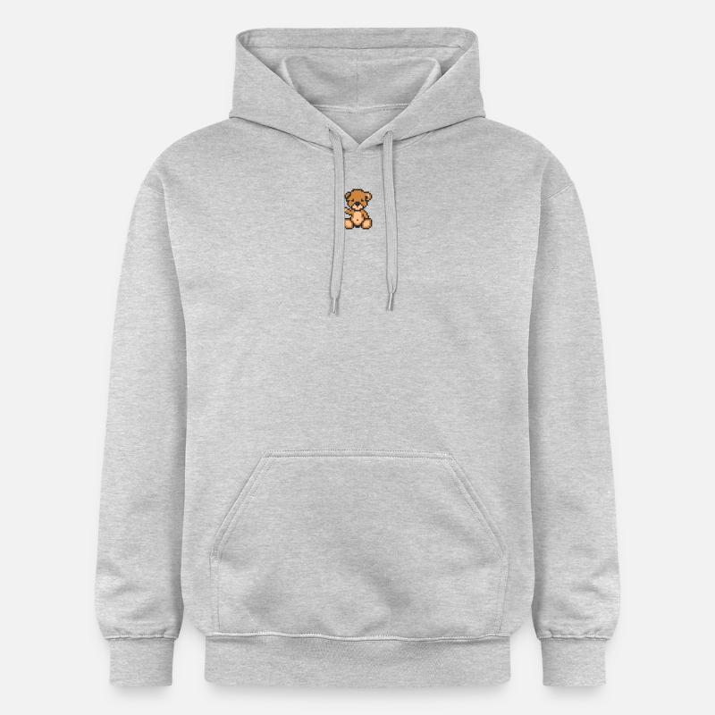 Pixel MiniTeddy Bear - Sweat à capuche Softstyle® Gildan Unisexe - gris clair chiné