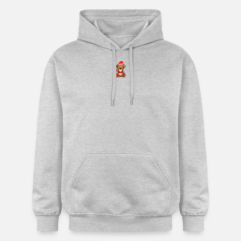Pixel MiniBear Xmas - Sweat à capuche Softstyle® Gildan Unisexe - gris clair chiné