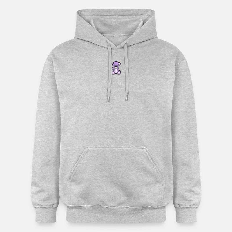Pixel MiniBear Pastel Purple - Sweat à capuche Softstyle® Gildan Unisexe - gris clair chiné