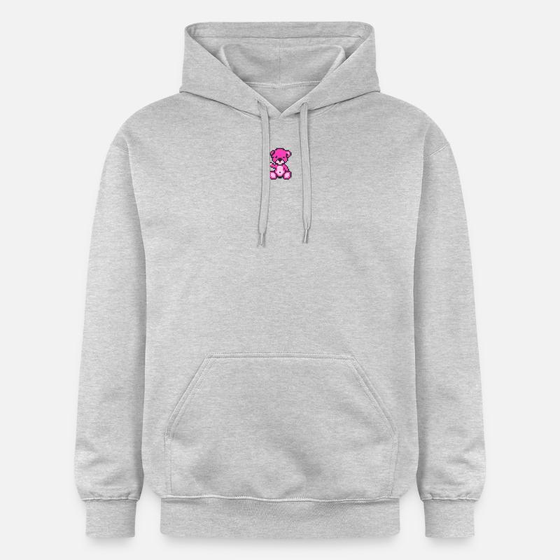 Pixel MiniBear Neon Magenta - Sweat à capuche Softstyle® Gildan Unisexe - gris clair chiné