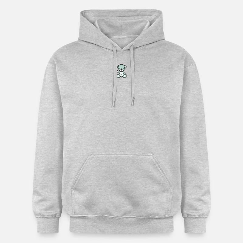 Pixel MiniBear Pastel Cyan - Sweat à capuche Softstyle® Gildan Unisexe - gris clair chiné