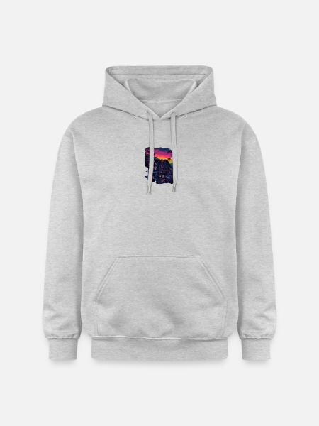 Favela bei Nacht - Gildan Unisex Softstyle® Midweight Hoodie - Hellgrau meliert