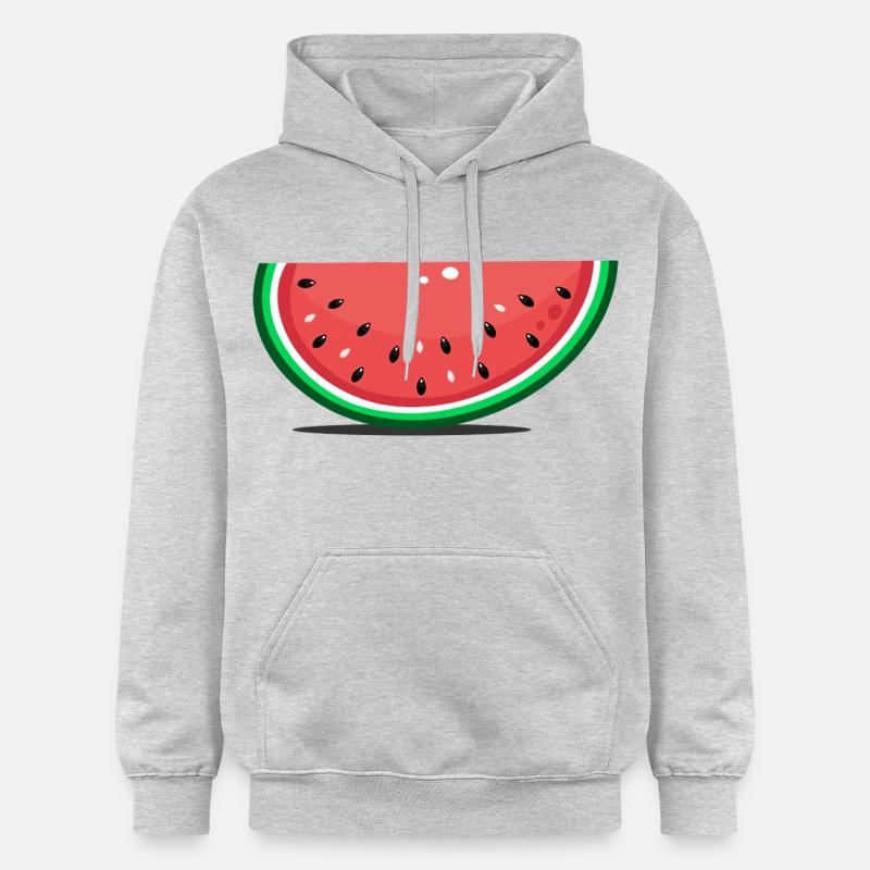 Tranche de design de pastèque - Sweat à capuche Softstyle® Gildan Unisexe - gris clair chiné