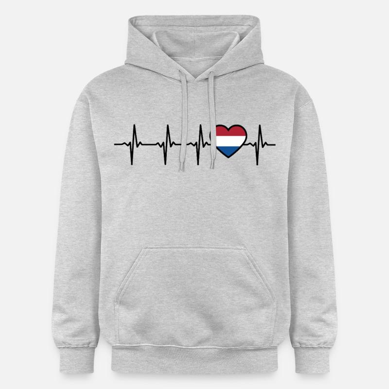 Pays-Bas Hollande Drapeau Drapeaux - Sweat à capuche Softstyle® Gildan Unisexe - gris clair chiné