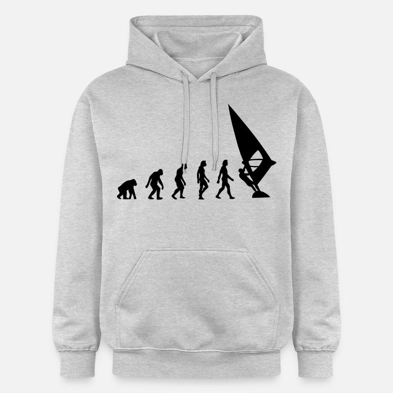 Die Evolution von Windsurfing - Gildan Unisex Softstyle® Midweight Hoodie - Hellgrau meliert