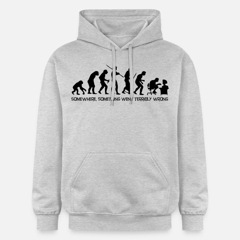 L évolution de l'homme - Sweat à capuche Softstyle® Gildan Unisexe - gris clair chiné