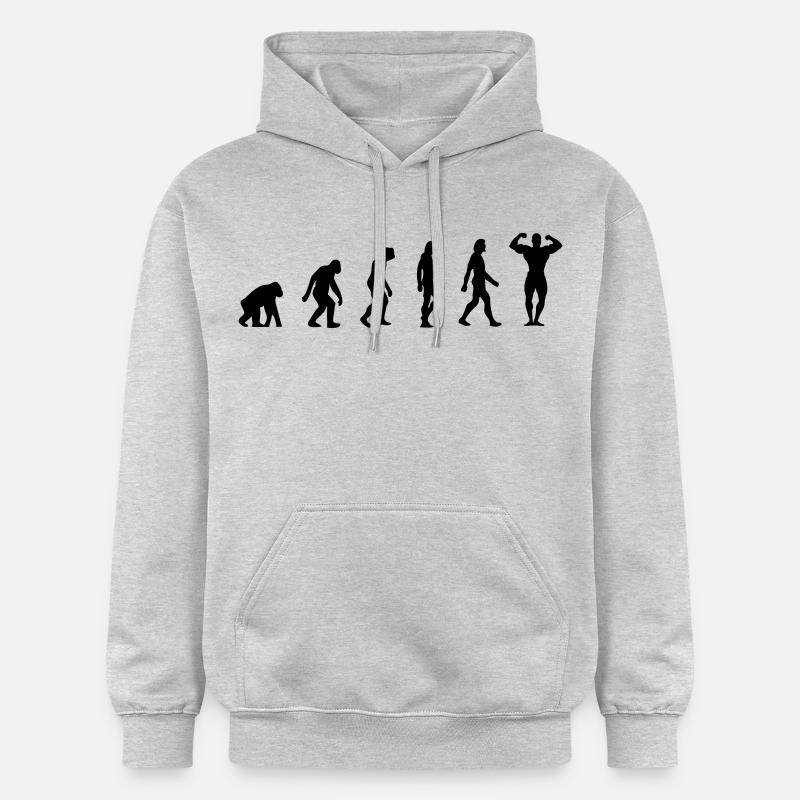 Die Evolution von Bodybuilding - Gildan Unisex Softstyle® Midweight Hoodie - Hellgrau meliert