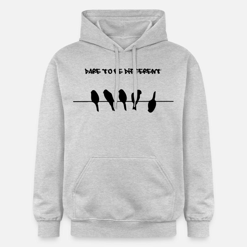 Dare to be different birds - Sweat à capuche Softstyle® Gildan Unisexe - gris clair chiné