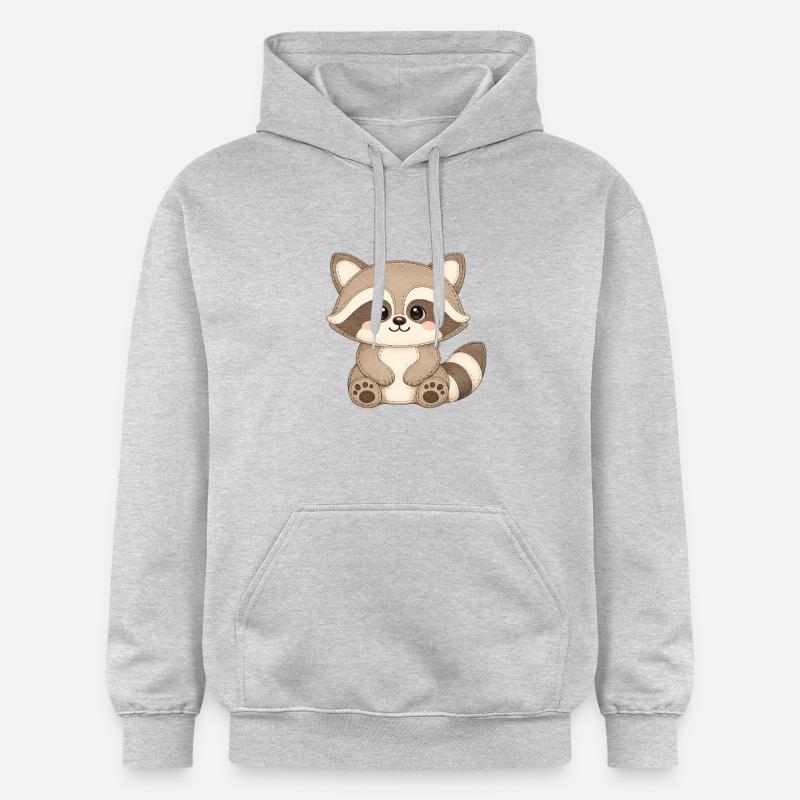 Illustration de raton laveur câlin - Sweat à capuche Softstyle® Gildan Unisexe - gris clair chiné