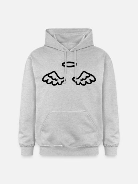 Angel wings - line - Gildan Unisex Softstyle® Midweight Hoodie - light heather grey
