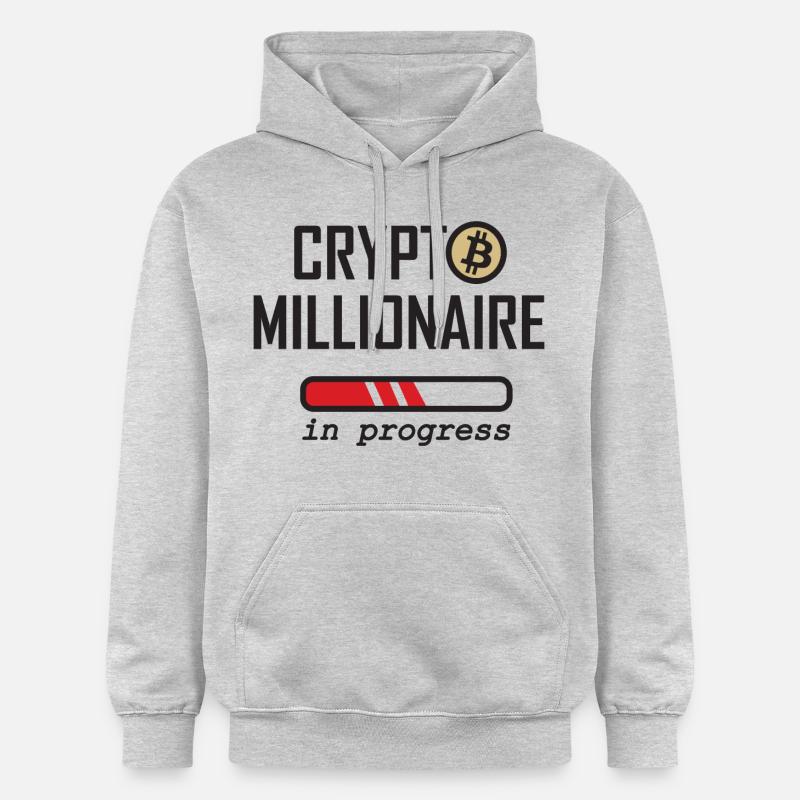 Crypto Millionnaire en cours - Sweat à capuche Softstyle® Gildan Unisexe - gris clair chiné