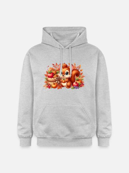 Eichhörnchen Herbst3 - Gildan Unisex Softstyle® Midweight Hoodie - Hellgrau meliert