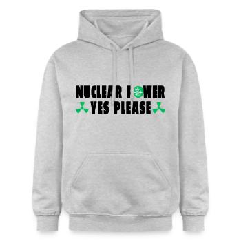 Nuclear Power Yes Please - Gildan Unisex Softstyle® Midweight Hoodie - light heather grey - Front - Liana (172cm) & Jaron (178cm)