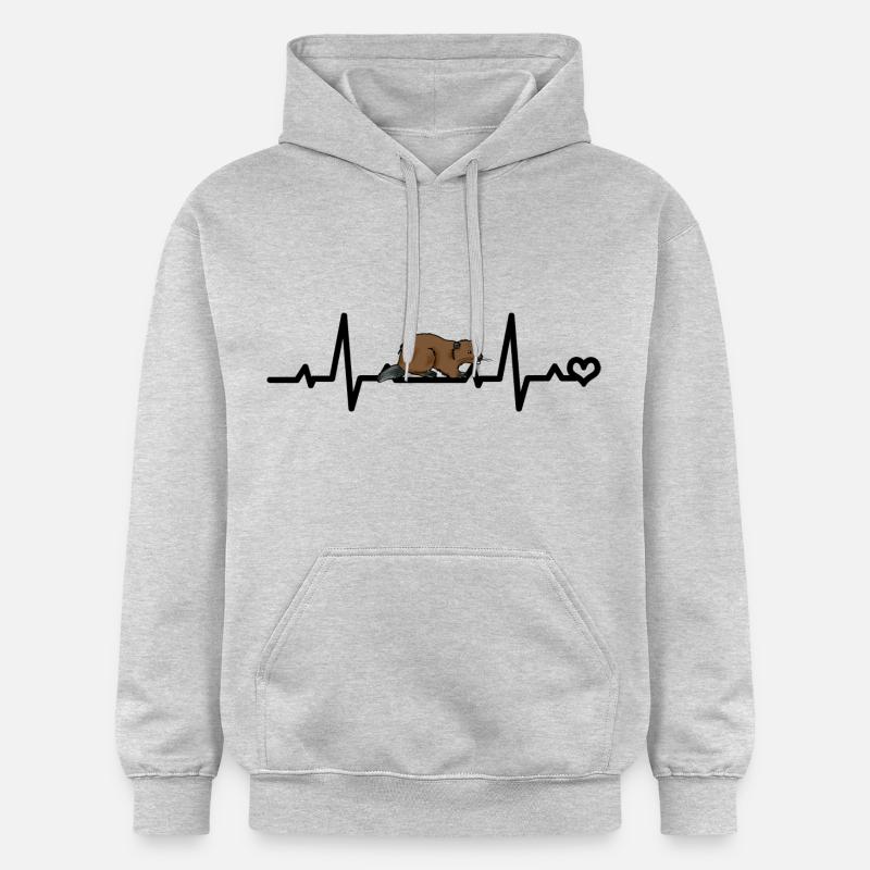 ECG de castor - Sweat à capuche Softstyle® Gildan Unisexe - gris clair chiné