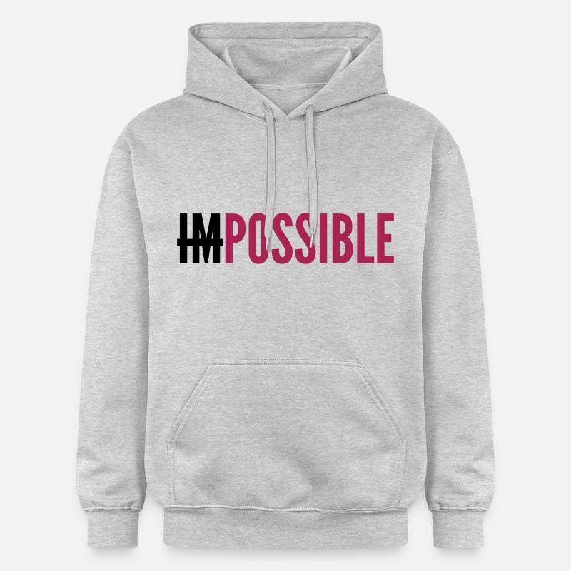 IMPOSSIBLE - POSSIBLE - Sweat à capuche Softstyle® Gildan Unisexe - gris clair chiné