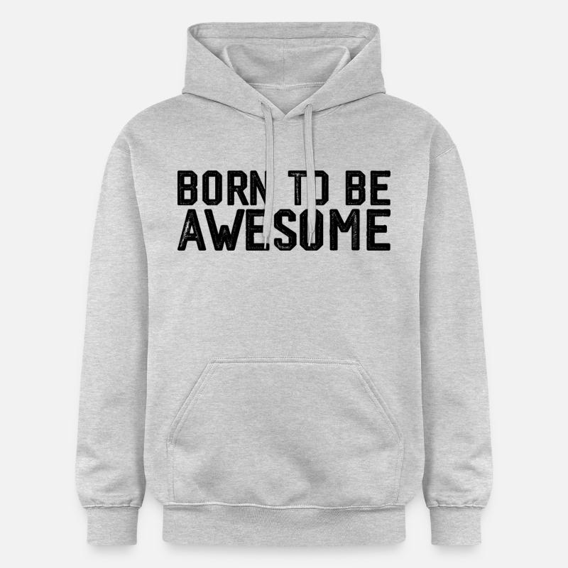 Born to be awesome - Sweat à capuche Softstyle® Gildan Unisexe - gris clair chiné